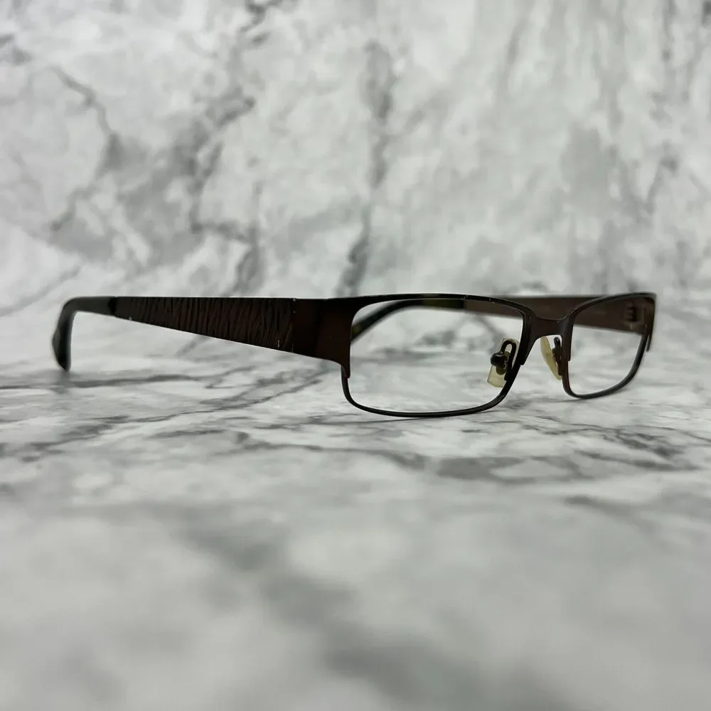 Carmen Marc Valvo Lucan Cognac Eyeglasses Frames Rectangle Brown 53-17-140 - Picture 3 of 11